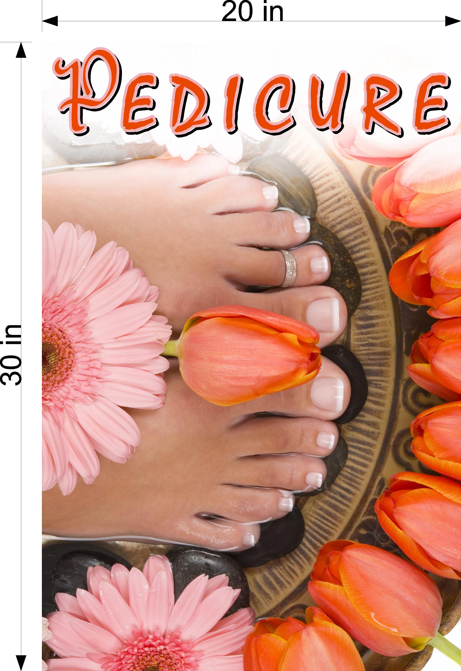 Pedicure 25 Wallpaper Fabric Poster Decal with Adhesive Backing Wall Sticker Decor Indoors Interior Sign Vertical