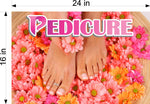 Pedicure 17 Perforated Mesh One Way Vision See-Through Window Vinyl Nail Salon Sign Horizontal