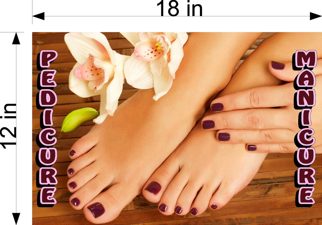 Pedicure & Manicure 02 Wallpaper Poster Decal with Adhesive Backing Wall Sticker Decor Indoors Interior Sign Horizontal
