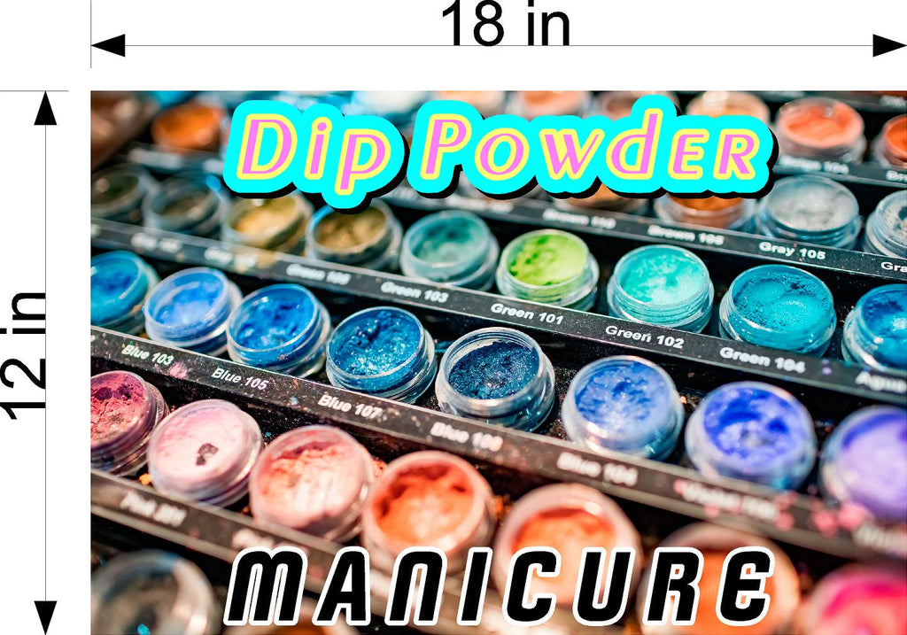 Dip Powder 09 Wallpaper Poster Decal with Adhesive Backing Wall Sticker Decor Nail Salon Sign Horizontal