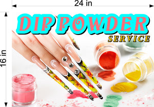 Dip Powder 10 Photo-Realistic Paper Poster Premium Interior Inside Sign Non-Laminated Nail Salon Horizontal