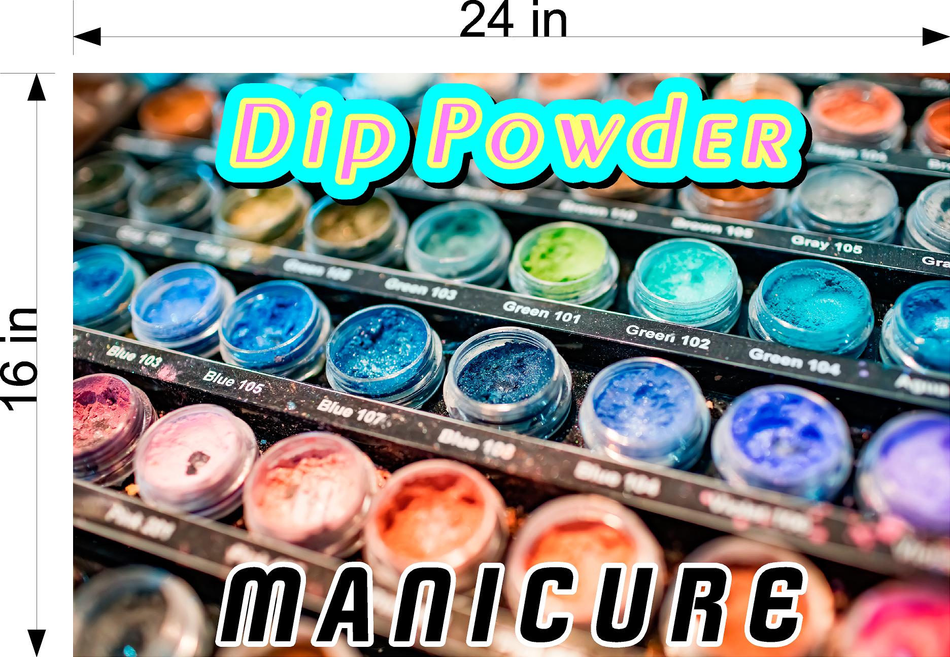 Dip Powder 09 Photo-Realistic Paper Poster Premium Interior Inside Sign Non-Laminated Dipping Nail Salon Horizontal