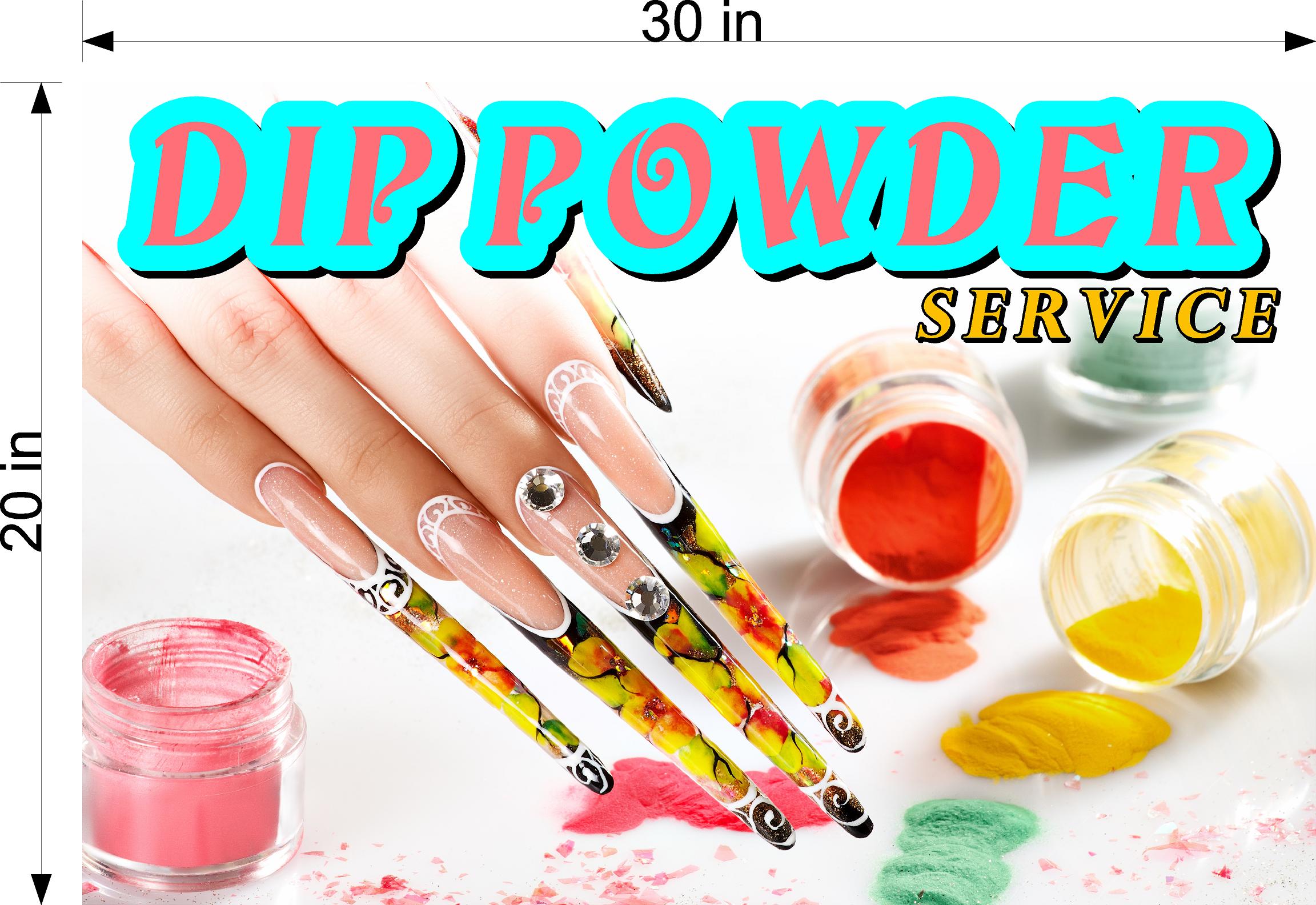 Dip Powder 10 Wallpaper Poster Decal with Adhesive Backing Wall Sticker Decor Nail Salon Sign Horizontal