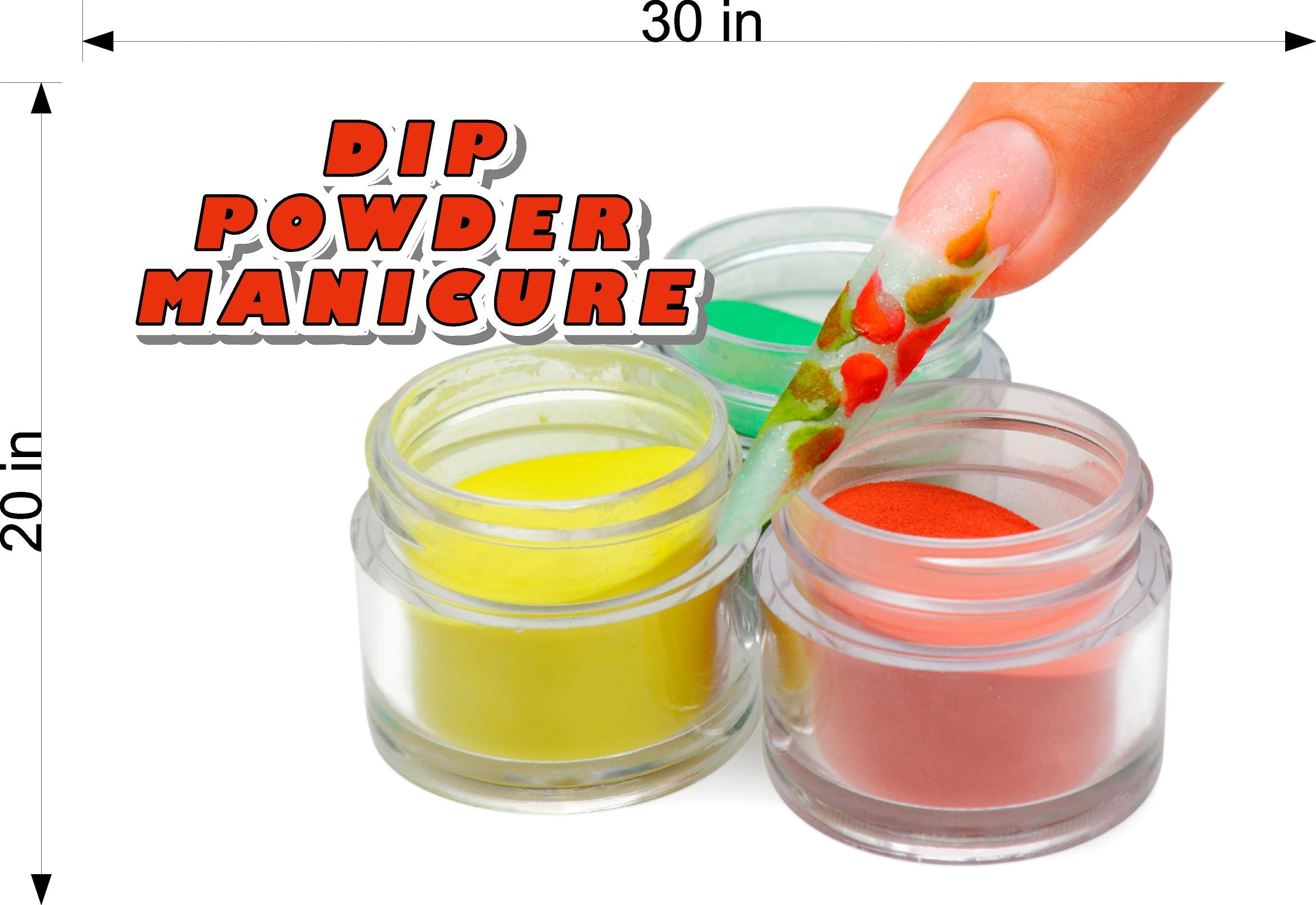 Dip Powder 07 Photo-Realistic Paper Poster Premium Interior Inside Sign Non-Laminated Nail Salon Horizontal