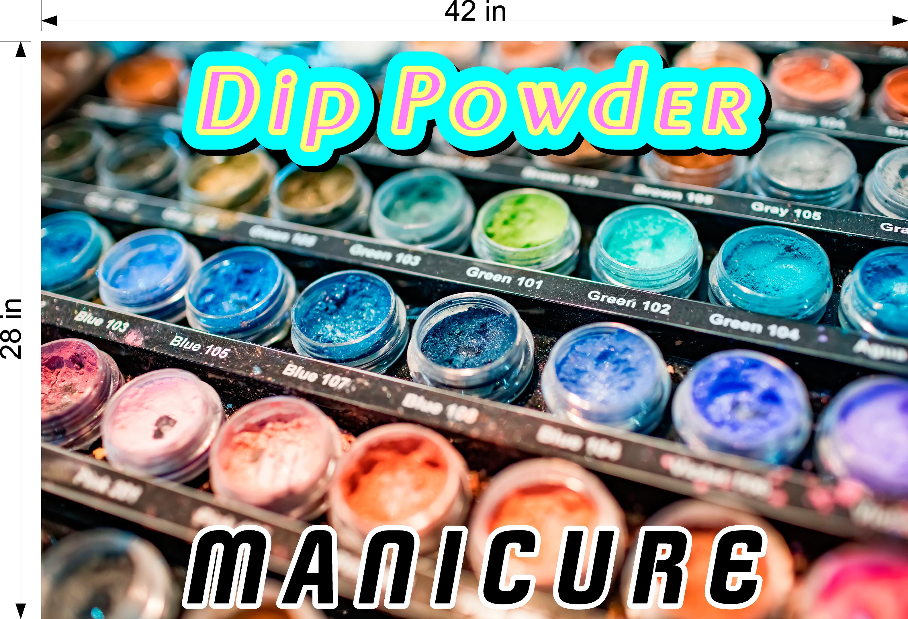 Dip Powder 09 Photo-Realistic Paper Poster Premium Interior Inside Sign Non-Laminated Dipping Nail Salon Horizontal