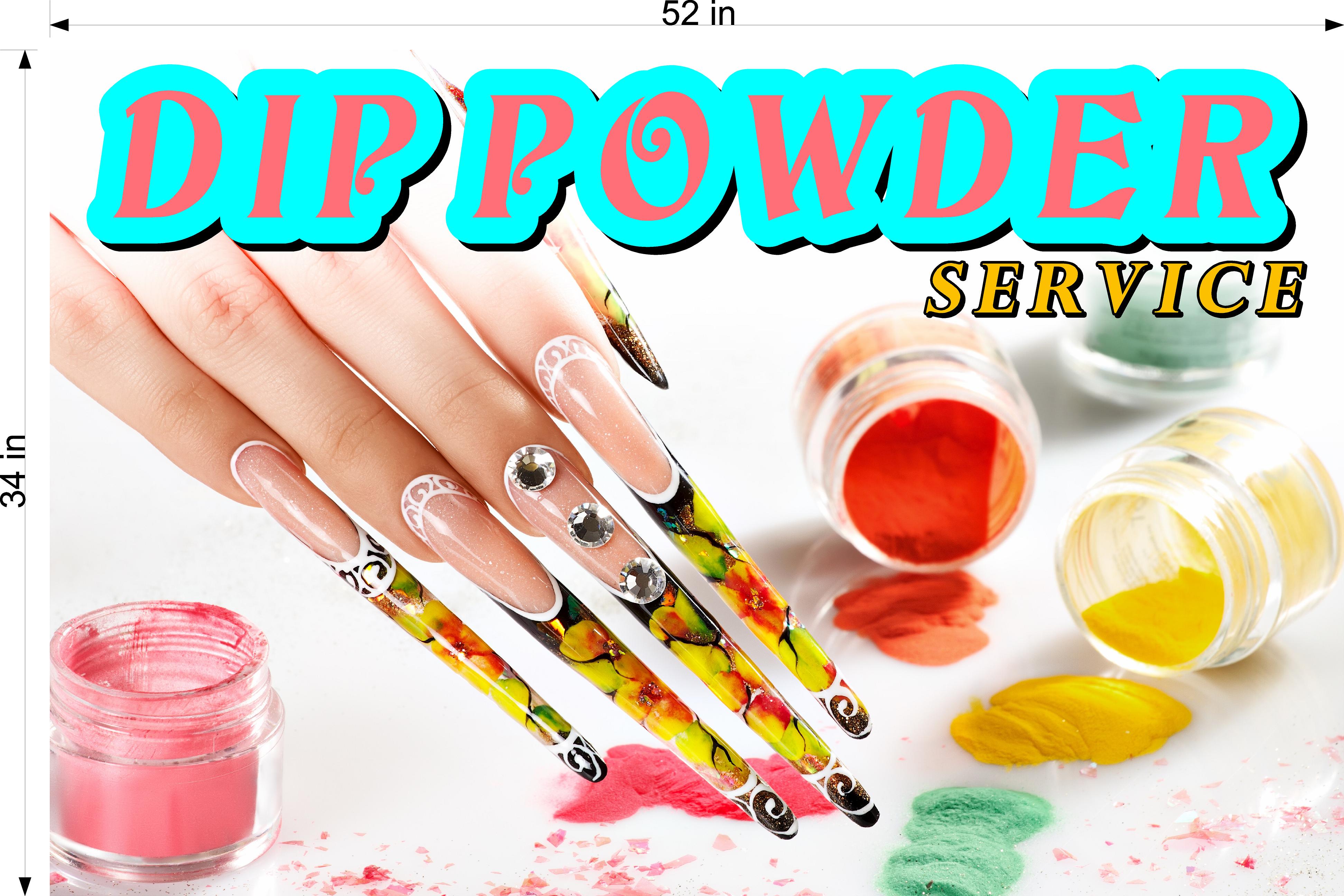 Dip Powder 10 Wallpaper Poster Decal with Adhesive Backing Wall Sticker Decor Nail Salon Sign Horizontal