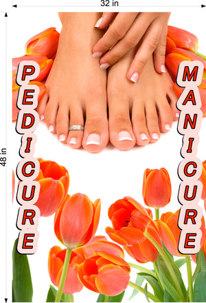 Pedicure & Manicure 16 Photo-Realistic Paper Poster Premium Matte Interior Inside Sign Adverting Marketing Wall Window Non-Laminated Vertical