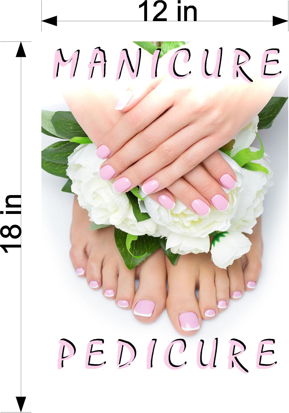 Pedicure & Manicure 11 Wallpaper Poster Decal with Adhesive Backing Wall Sticker Decor Indoors Interior Sign Vertical