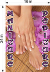 Pedicure & Manicure 10 Perforated Mesh One Way Vision See-Through Window Vinyl Nail Salon Sign Vertical