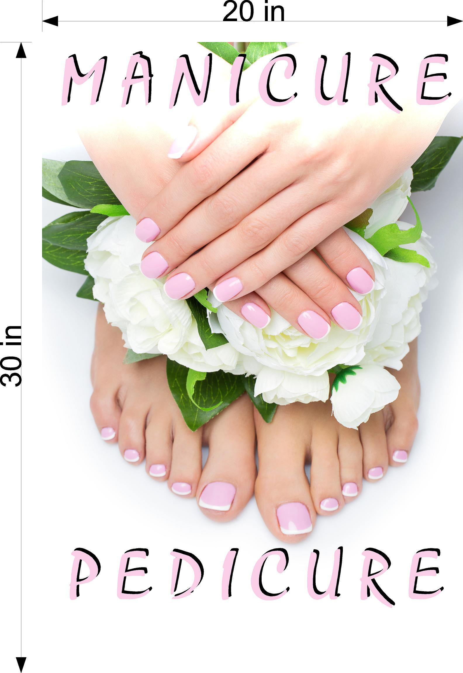 Pedicure & Manicure 11 Photo-Realistic Paper Poster Premium Matte Interior Inside Sign Advertising Marketing Wall Window Non-Laminated Vertical