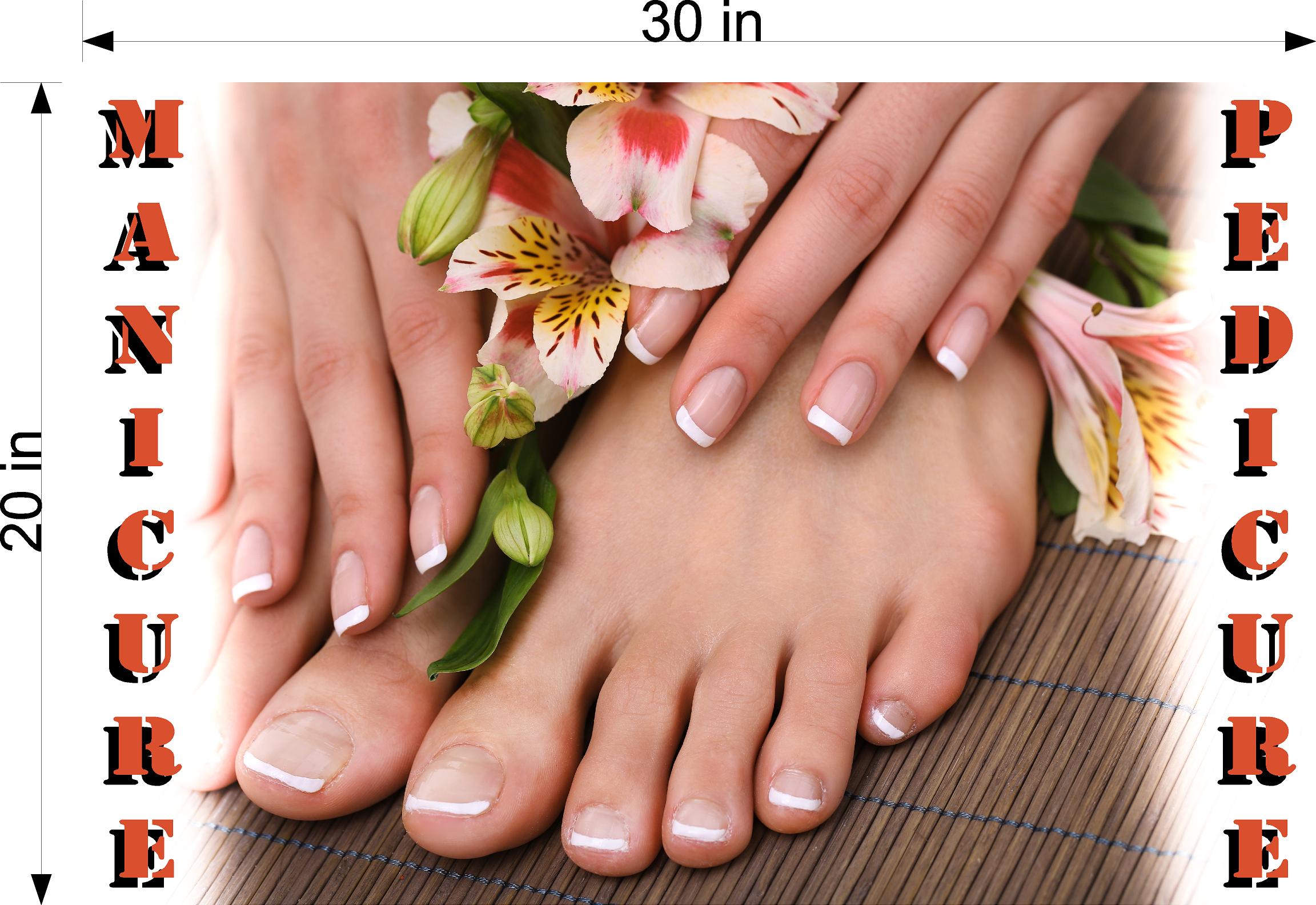 Pedicure & Manicure 13 Wallpaper Poster Decal with Adhesive Backing Wall Sticker Decor Indoors Interior Sign Horizontal