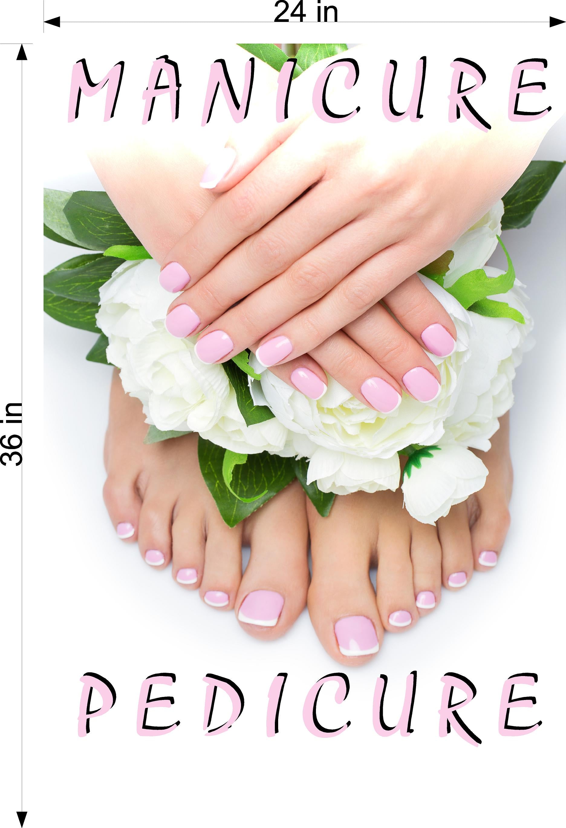 Pedicure & Manicure 11 Photo-Realistic Paper Poster Premium Matte Interior Inside Sign Advertising Marketing Wall Window Non-Laminated Vertical