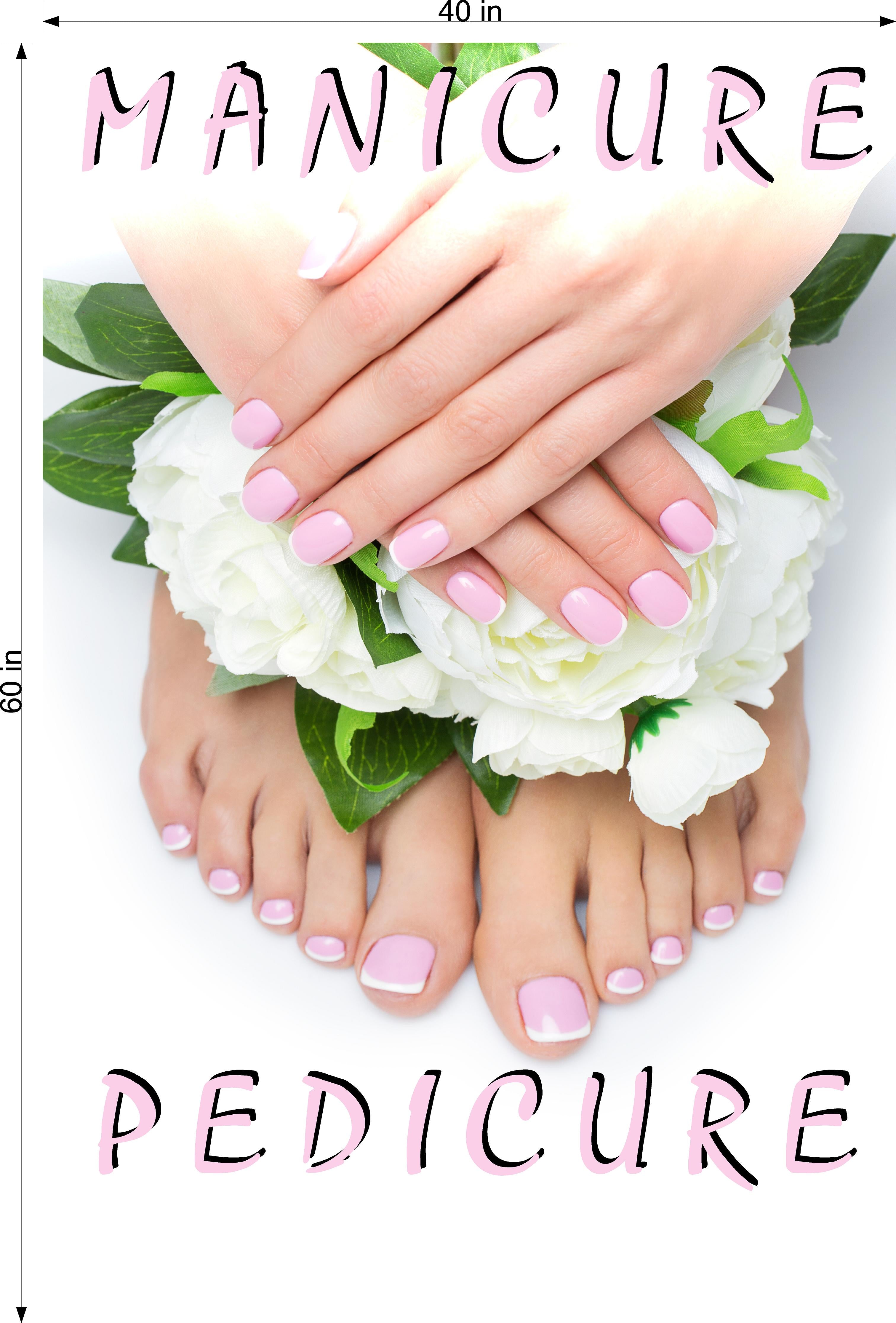 Pedicure & Manicure 11 Photo-Realistic Paper Poster Premium Matte Interior Inside Sign Advertising Marketing Wall Window Non-Laminated Vertical