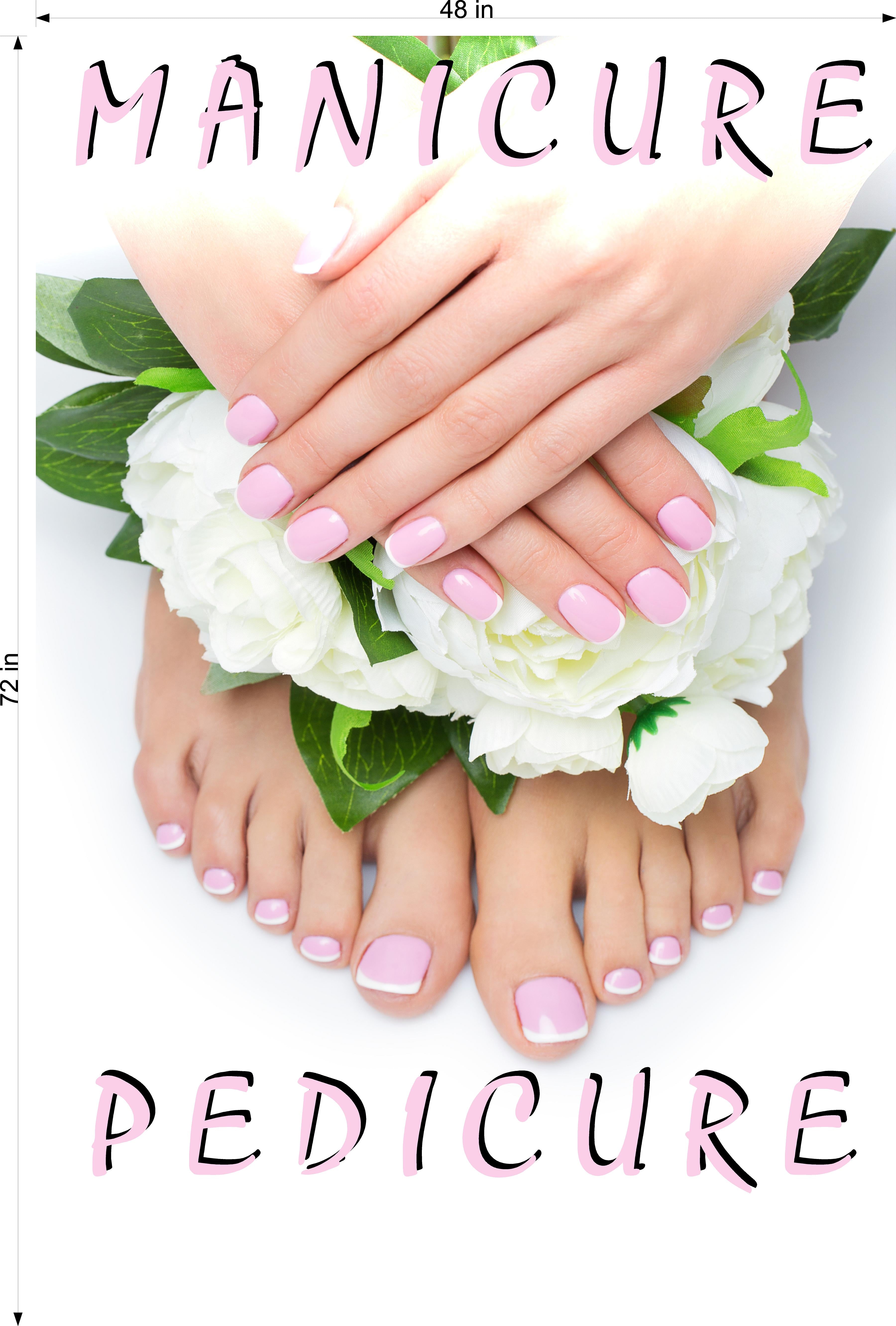 Pedicure & Manicure 11 Photo-Realistic Paper Poster Premium Matte Interior Inside Sign Advertising Marketing Wall Window Non-Laminated Vertical