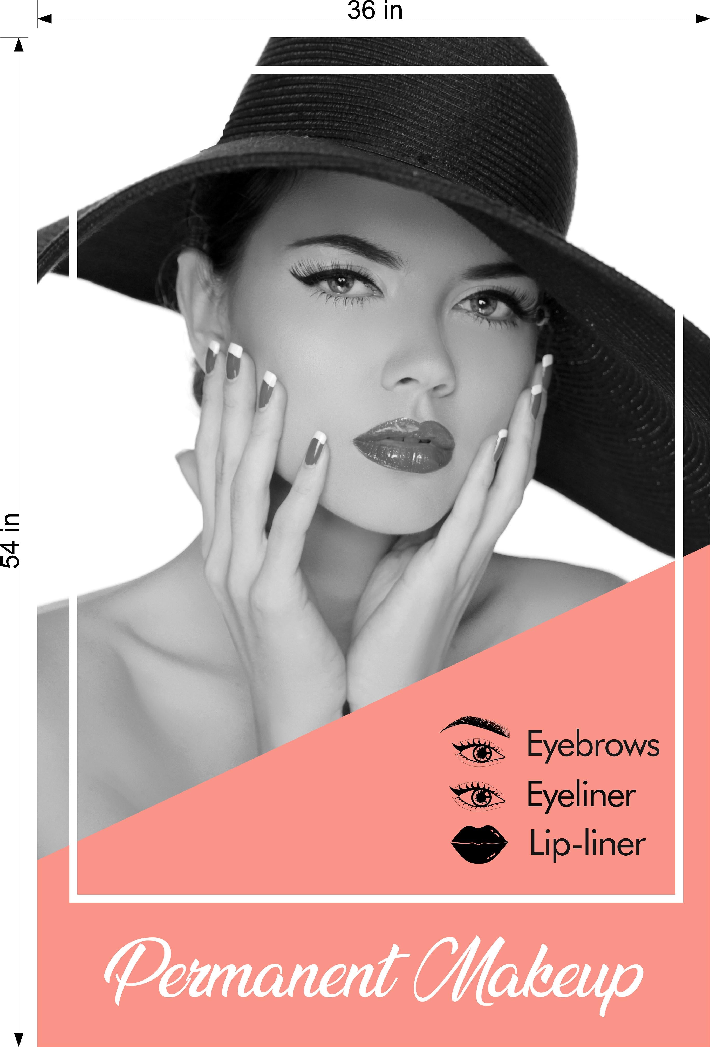 Permanent 41 Photo-Realistic Paper Poster Interior Wall Window Non-Laminated Makeup Eyebrows Microblading Vertical