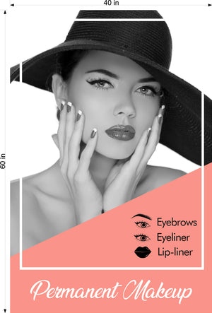 Permanent 41 Photo-Realistic Paper Poster Interior Wall Window Non-Laminated Makeup Eyebrows Microblading Vertical