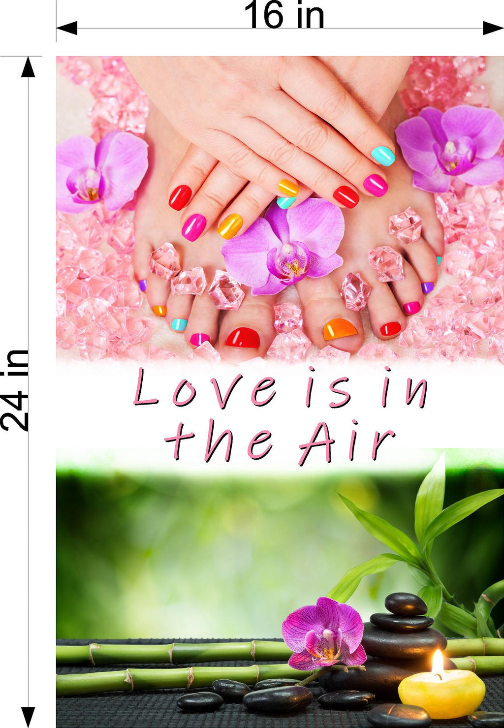 Quote 10 Photo-Realistic Paper Poster Interior Inside Sign Wall Window Non-Laminated Salon Love is in the Air Vertical