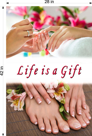 Quote 07 Photo-Realistic Paper Poster Interior Inside Sign Wall Window Non-Laminated Salon Life is a Gift Vertical