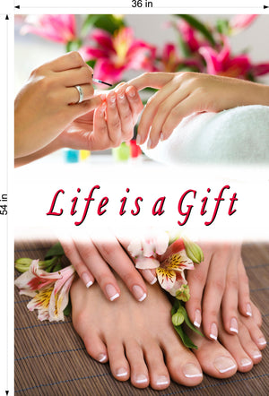Quote 07 Photo-Realistic Paper Poster Interior Inside Sign Wall Window Non-Laminated Salon Life is a Gift Vertical