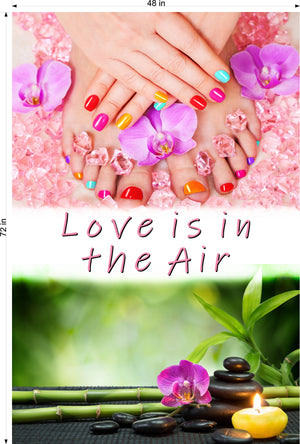 Quote 10 Perforated Mesh One Way Vision See-Through Window Vinyl Salon Love is in the Air Vertical