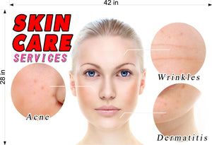 Skin Care 10 Perforated Mesh One Way Vision See-Through Window Vinyl Nail Sign Horizontal