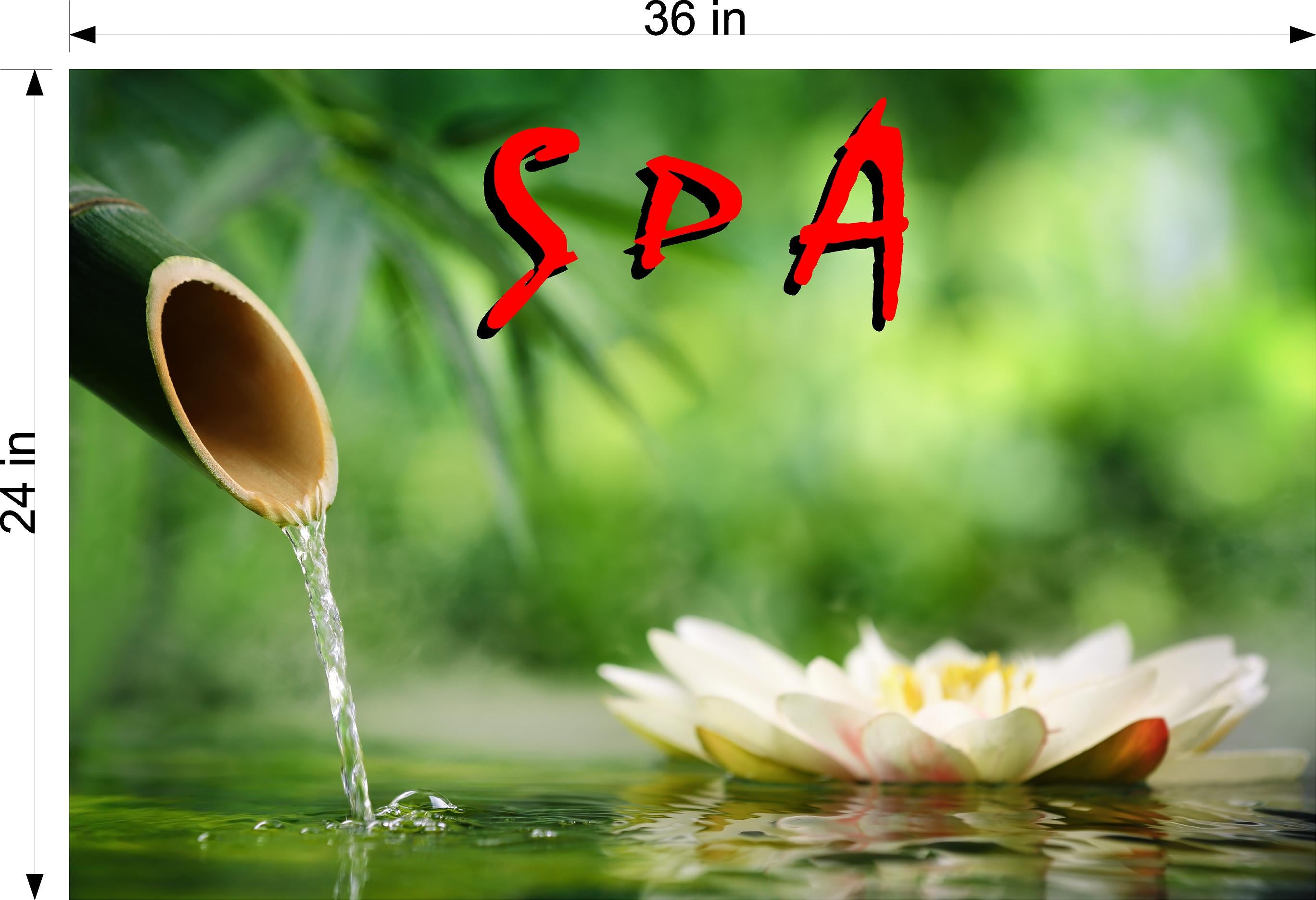 Spa 03 Wallpaper Poster Decal with Adhesive Backing Wall Sticker Decor Indoors Interior Sign Horizontal