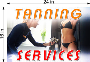 Tanning 10 Photo-Realistic Paper Poster Premium Interior Inside Sign Wall Window Non-Laminated Horizontal