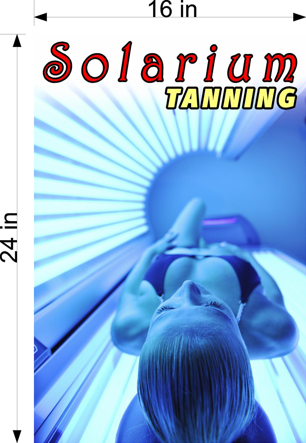 Tanning 02 Perforated Mesh One Way Vision Window Vinyl Nail Salon See-Through Sign Solarium Spray Sun Vertical