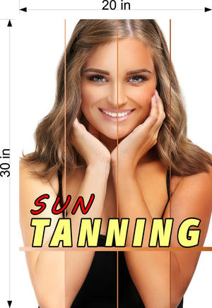 Tanning 01 Perforated Mesh One Way Vision Window Vinyl Nail Salon See Through Sign Solarium Spray Sun Vertical