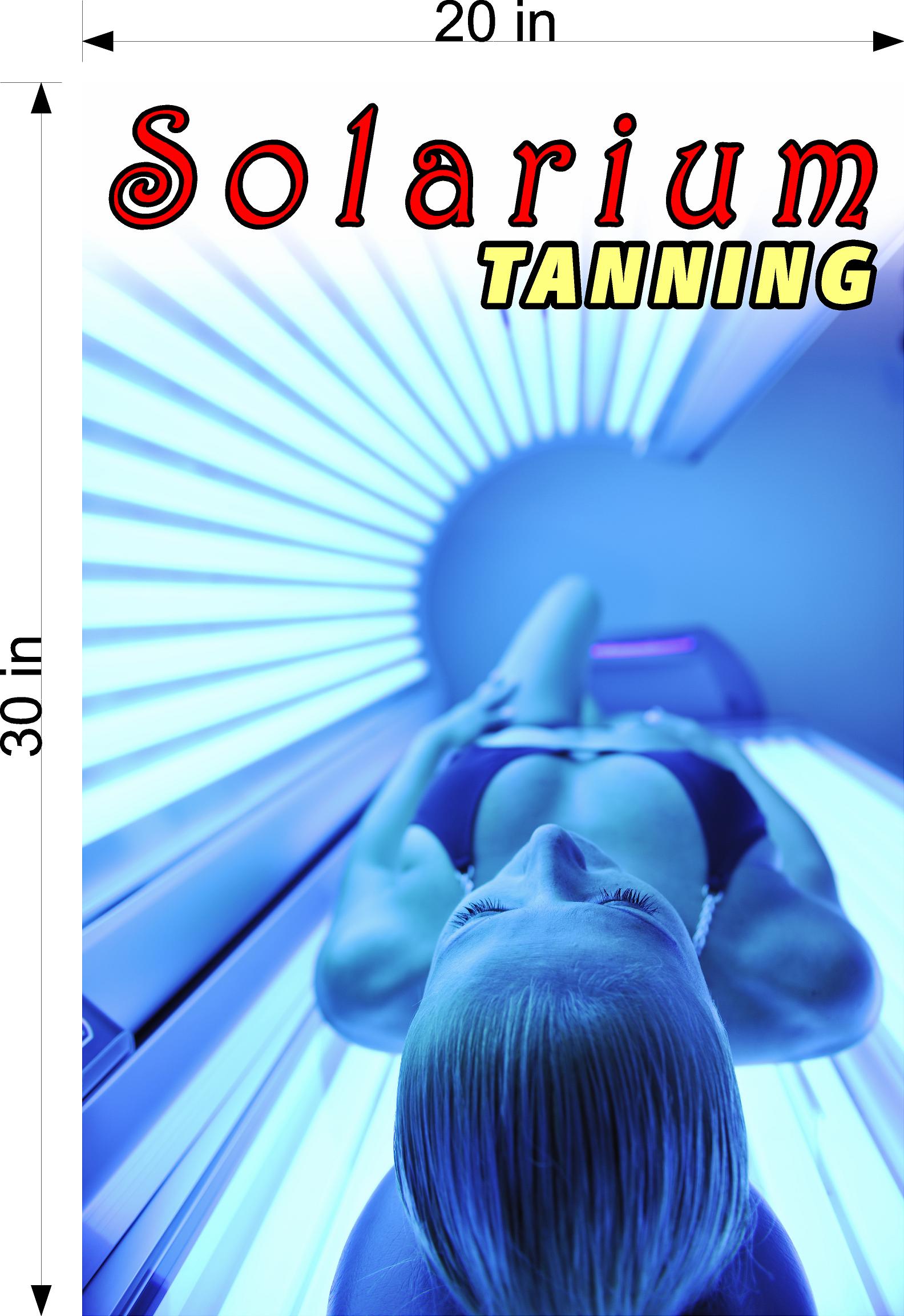 Tanning 02 Perforated Mesh One Way Vision Window Vinyl Nail Salon See-Through Sign Solarium Spray Sun Vertical