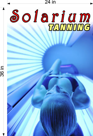 Tanning 02 Perforated Mesh One Way Vision Window Vinyl Nail Salon See-Through Sign Solarium Spray Sun Vertical