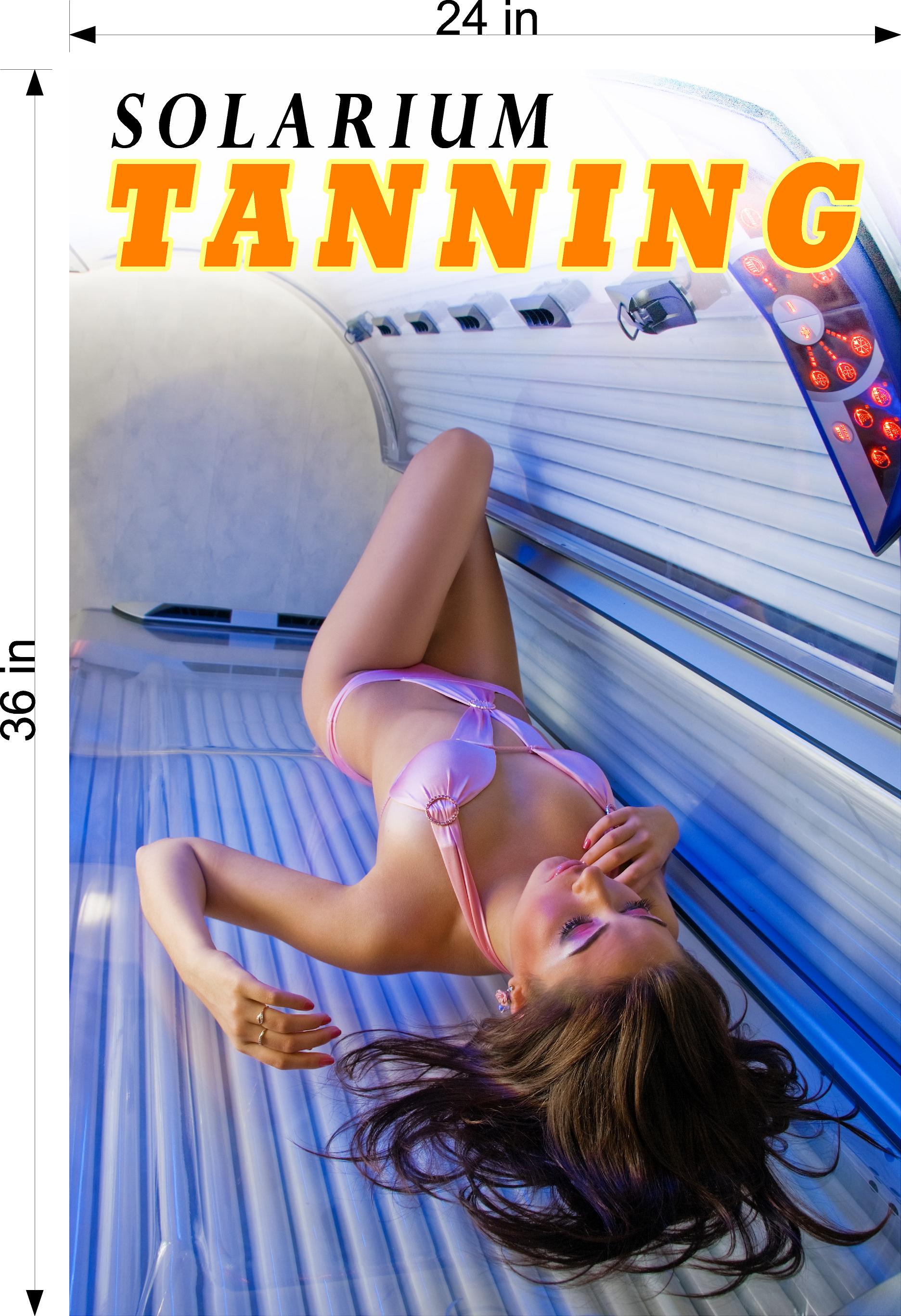 Tanning 03 Perforated Mesh One Way Vision Window Vinyl Nail Salon See-Through Sign Solarium Spray Sun Vertical