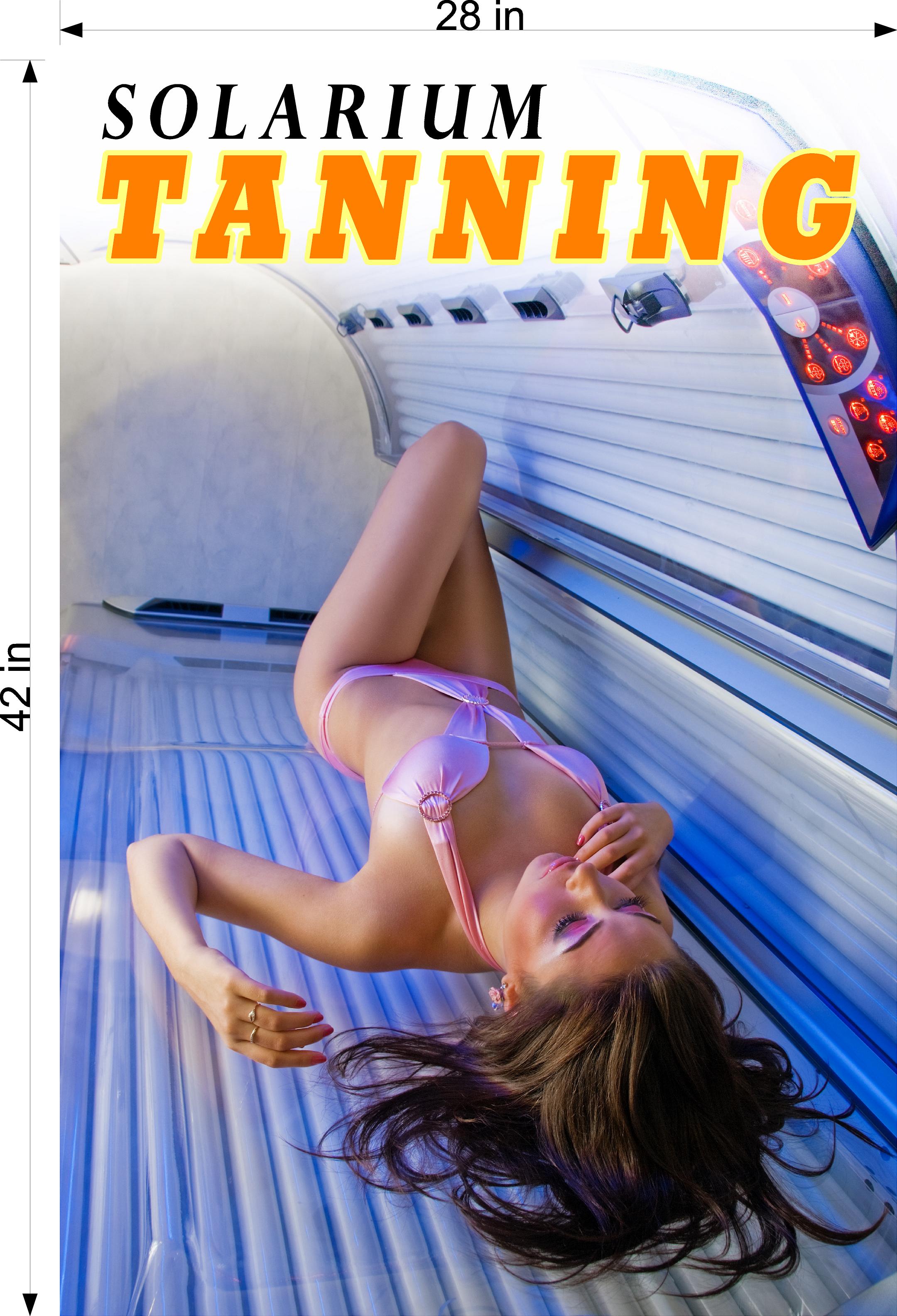 Tanning 03 Perforated Mesh One Way Vision Window Vinyl Nail Salon See-Through Sign Solarium Spray Sun Vertical