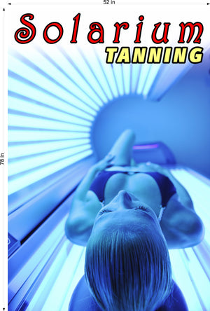 Tanning 02 Perforated Mesh One Way Vision Window Vinyl Nail Salon See-Through Sign Solarium Spray Sun Vertical