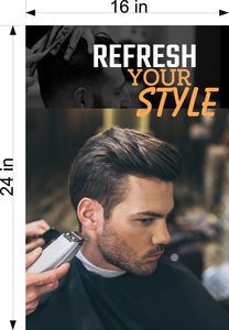 Barber 02 Photo-Realistic Paper Poster Premium Inside Sign Wall Window Non-Laminated Man Men Boy Beard Haircut Vertical