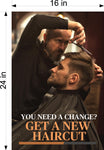 Barber 04 Photo-Realistic Paper Poster Interior Sign Wall Window Non-Laminated Man Men Beard Haircut Vertical
