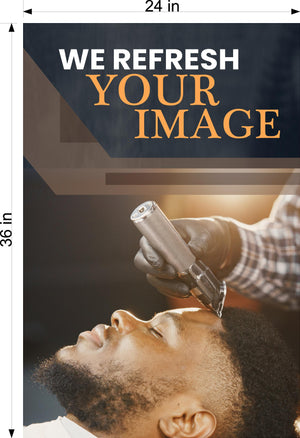 Barber 03 Photo-Realistic Paper Poster Interior Sign Window Non-Laminated Man Men Boy Beard Haircut Vertical