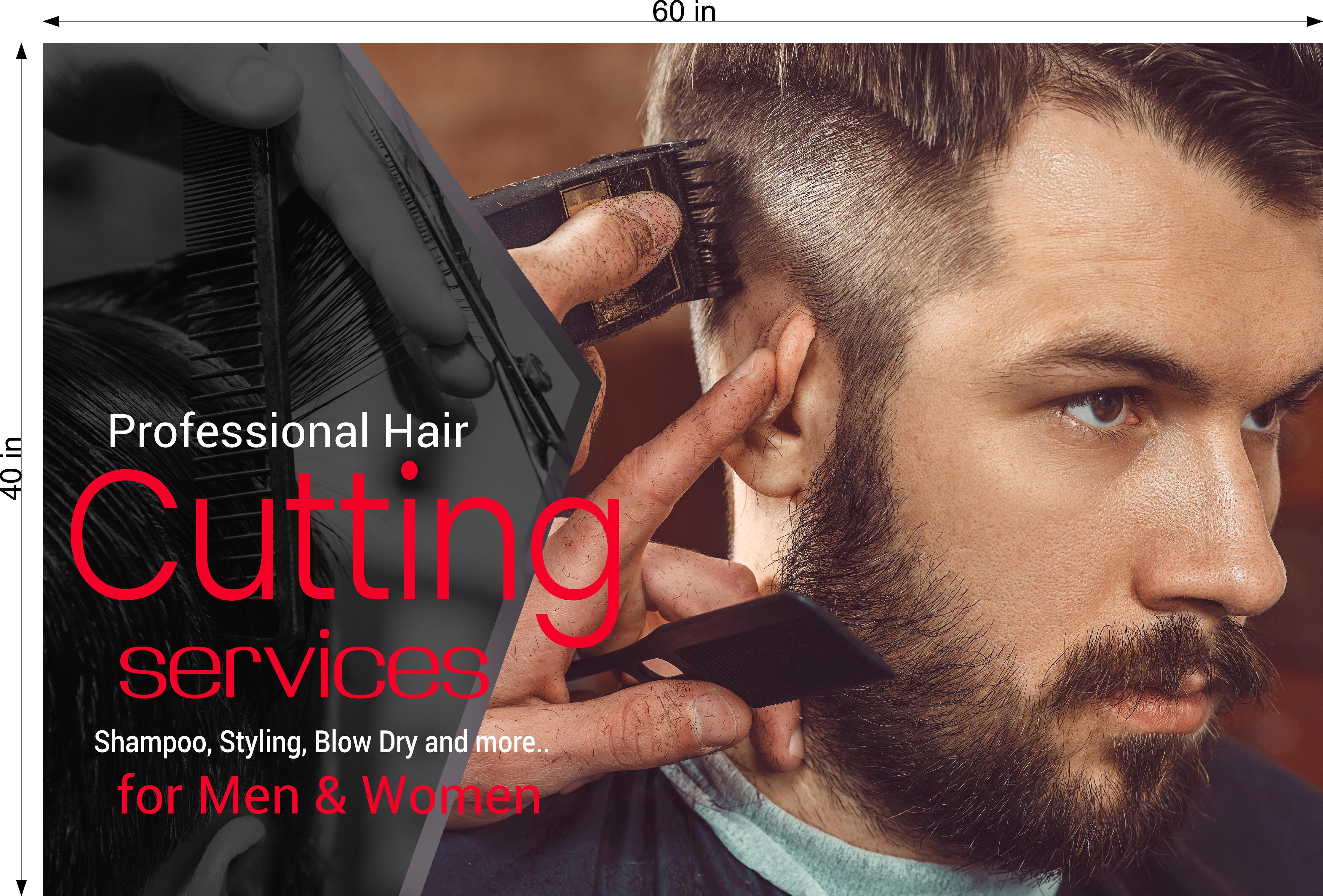 Barber 10 Photo-Realistic Paper Poster Interior Inside Sign Wall Window Non-Laminated Man Men Beard Haircut Horizontal