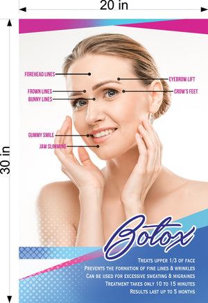 Botox 04 Perforated Mesh One Way Vision See-Through Window Vinyl Poster Sign Vertical