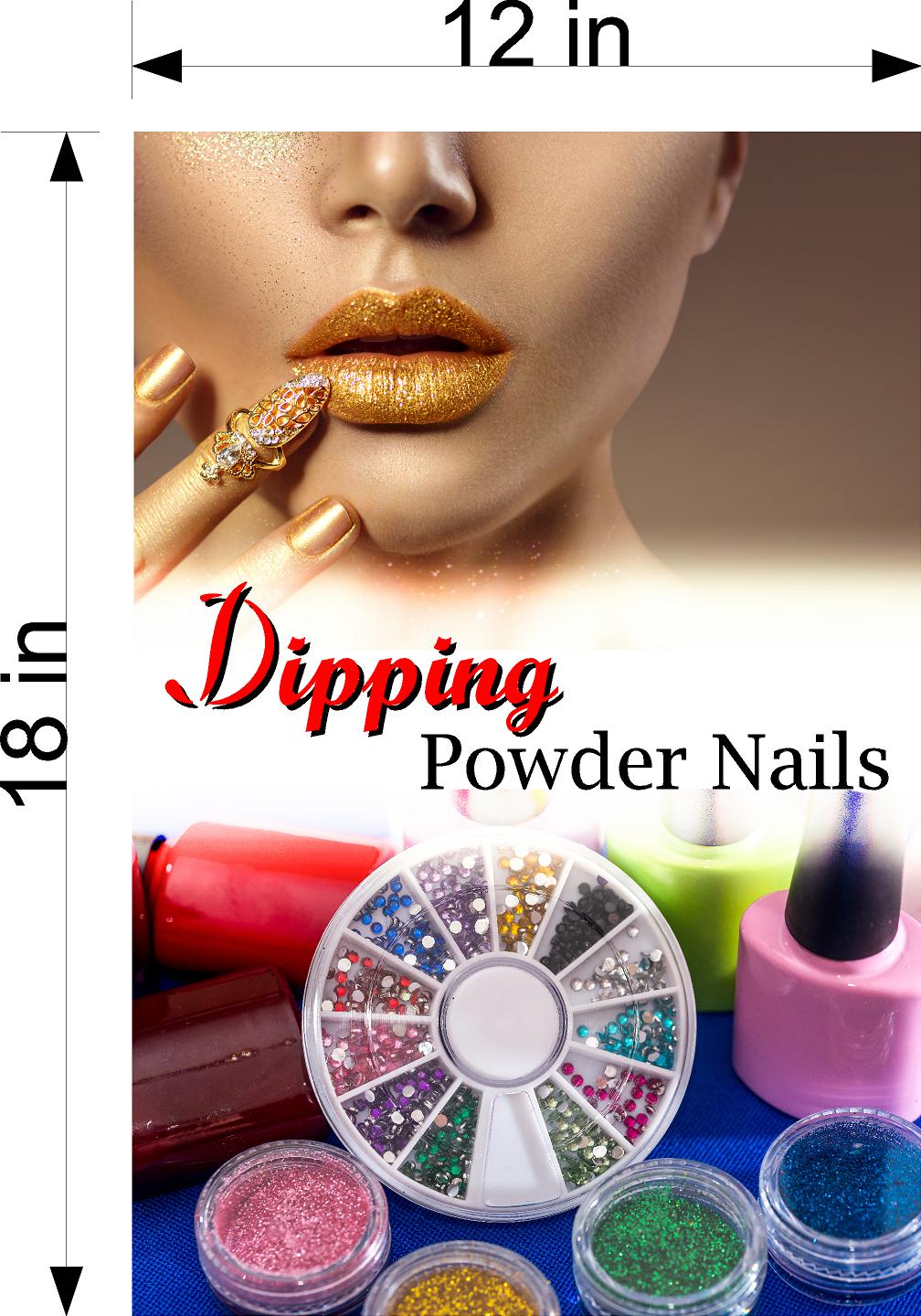 Dipping Powder 01 Wallpaper Poster Decal with Adhesive Backing Wall Sticker Decor Nail Salon Sign Vertical