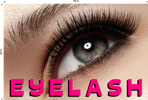 Eyelash 08 Perforated Mesh One Way Vision See-Through Window Vinyl Salon Sign Eyebrows Extension Horizontal