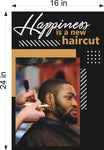Family Hair 04 Perforated Mesh One Way Vision Window See-Through Sign Salon Vinyl Cut Haircut Vertical