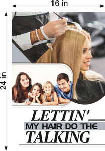 Family Hair 11 Perforated Mesh One Way Vision Window See-Through Sign Salon Vinyl Cut Haircut Vertical