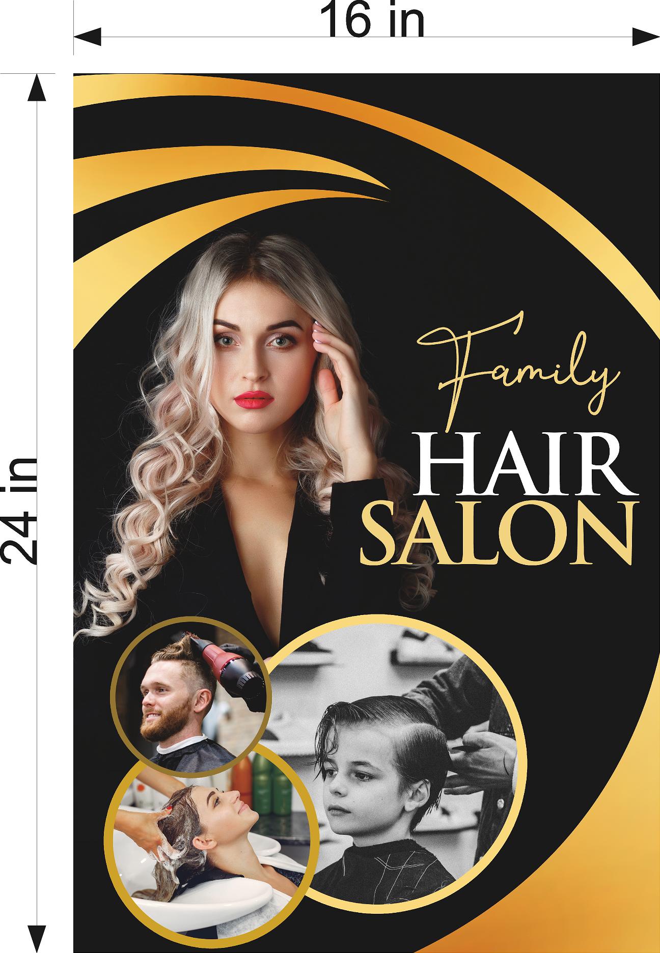 Family Hair 15 Perforated Mesh One Way Vision Window See-Through Sign Salon Vinyl Cut Haircut Vertical