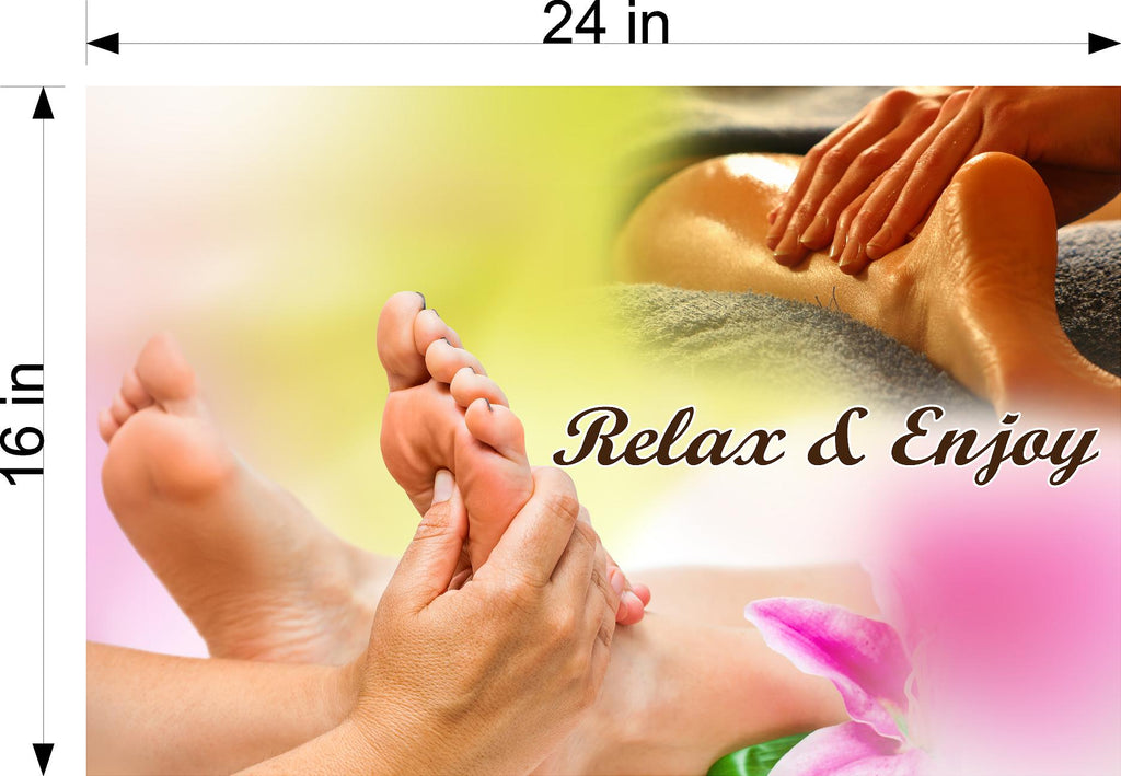 Massage 19 Photo-Realistic Paper Poster Interior Inside Wall Window Non-Laminated Sign Therapy Back Body Foot Horizontal
