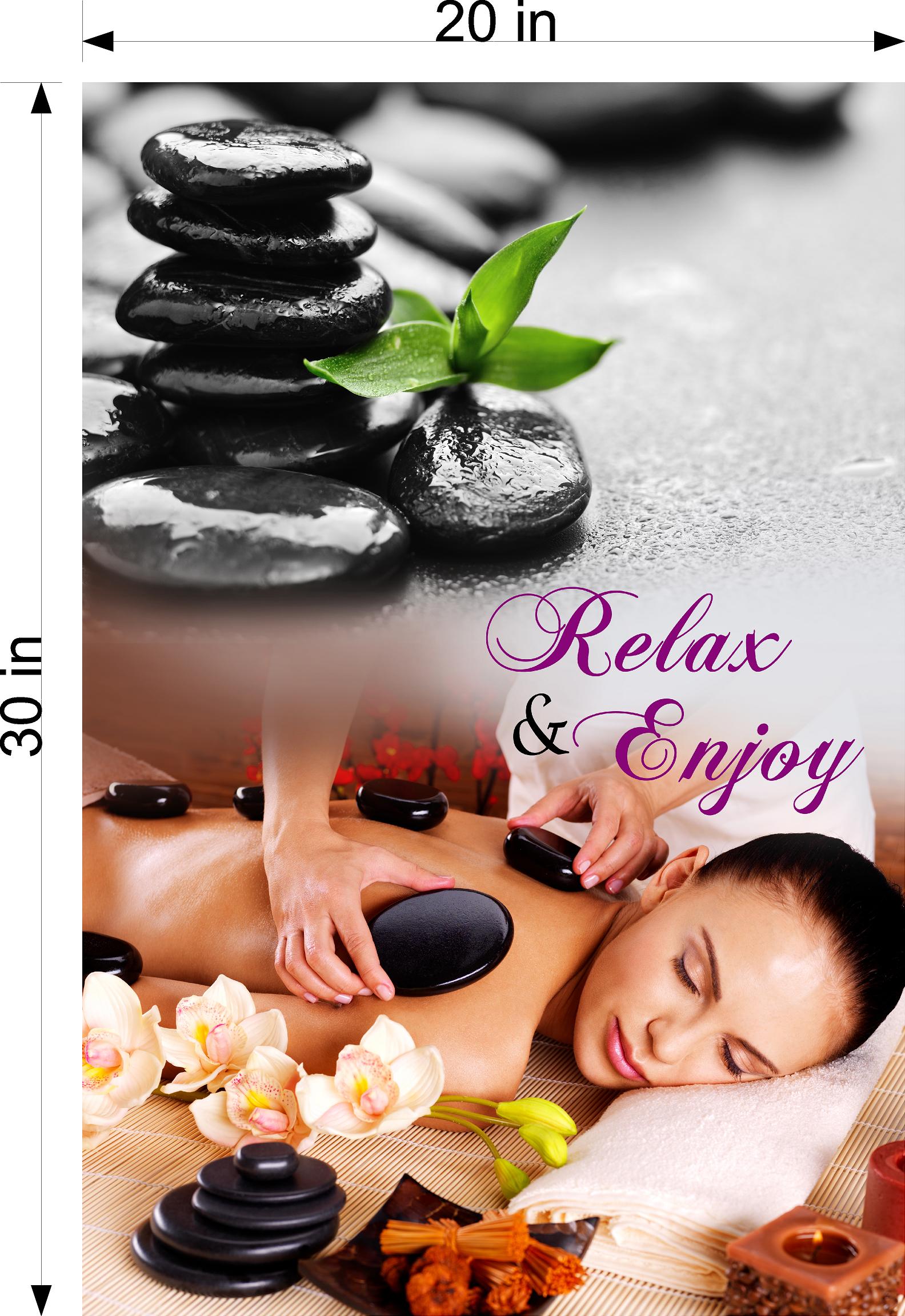 Massage 15 Photo-Realistic Paper Poster Interior Inside Wall Window Non-Laminated Sign Therapy Back Body Foot Vertical