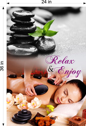 Massage 15 Photo-Realistic Paper Poster Interior Inside Wall Window Non-Laminated Sign Therapy Back Body Foot Vertical