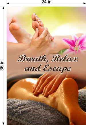 Massage 18 Photo-Realistic Paper Poster Interior Inside Wall Window Non-Laminated Sign Therapy Back Body Foot Vertical