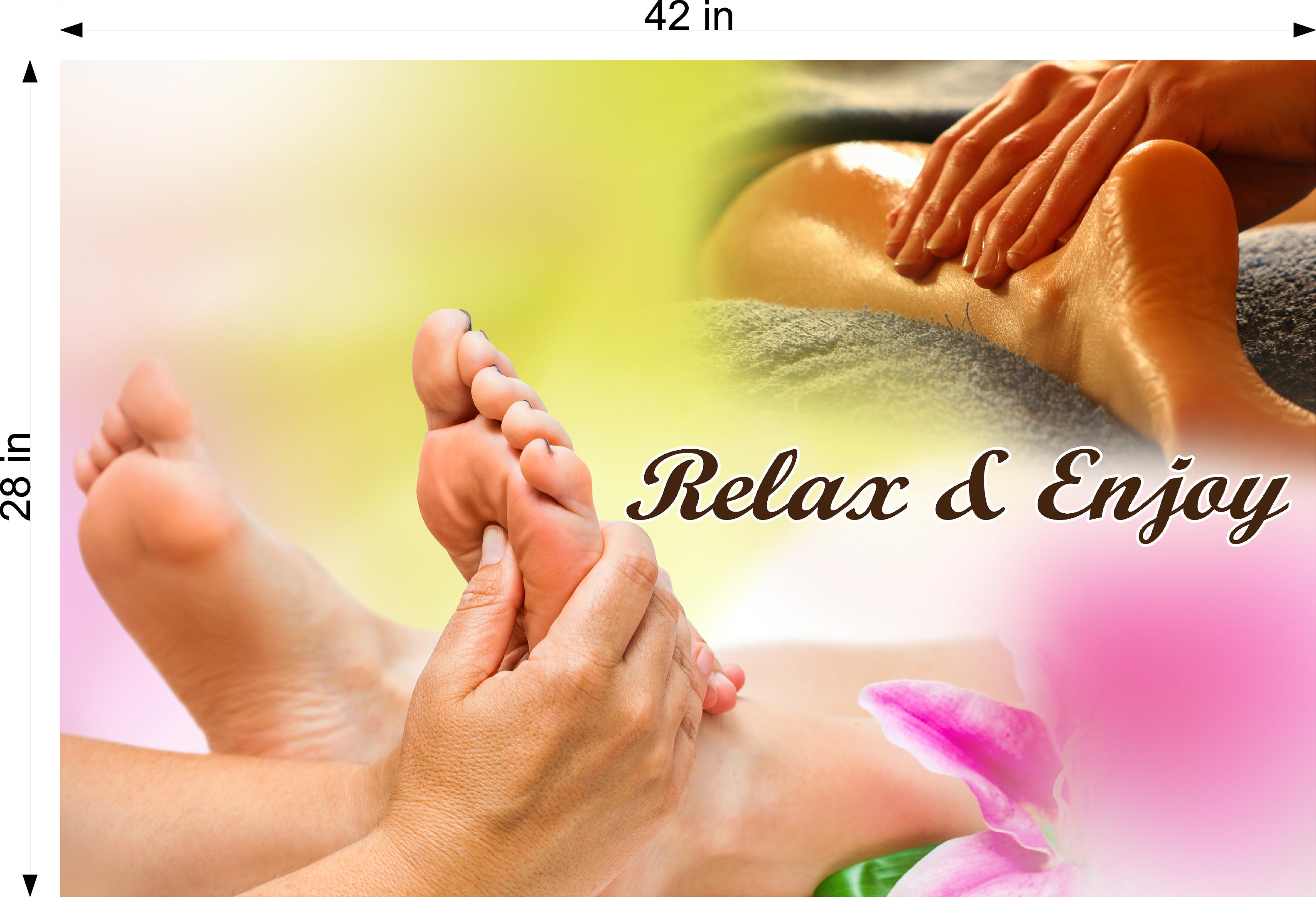 Massage 19 Photo-Realistic Paper Poster Interior Inside Wall Window Non-Laminated Sign Therapy Back Body Foot Horizontal