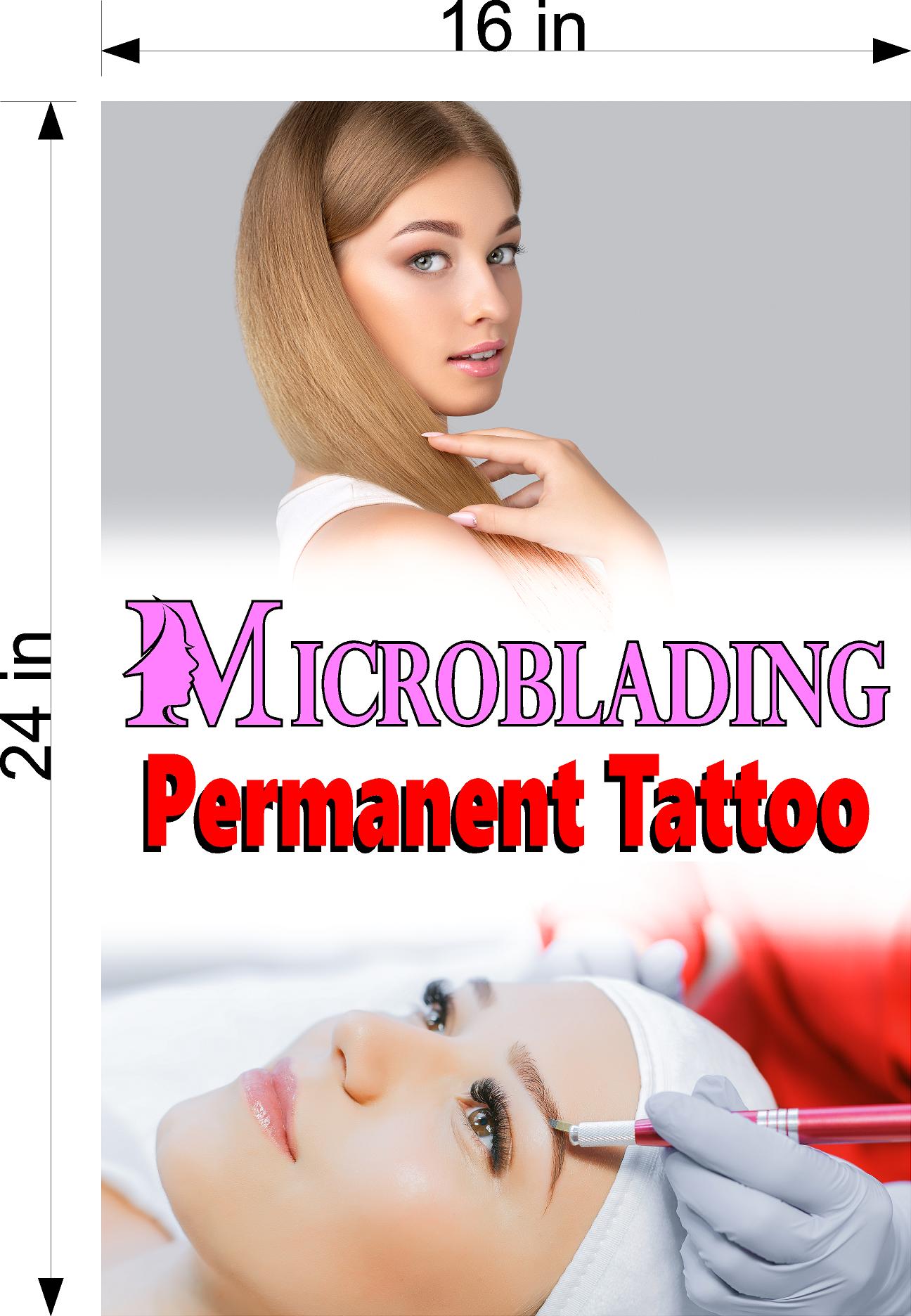 Microblading 14 Perforated Mesh One Way Vision See-Through Window Vinyl Salon Services Permanent Makeup Tattoo Vertical